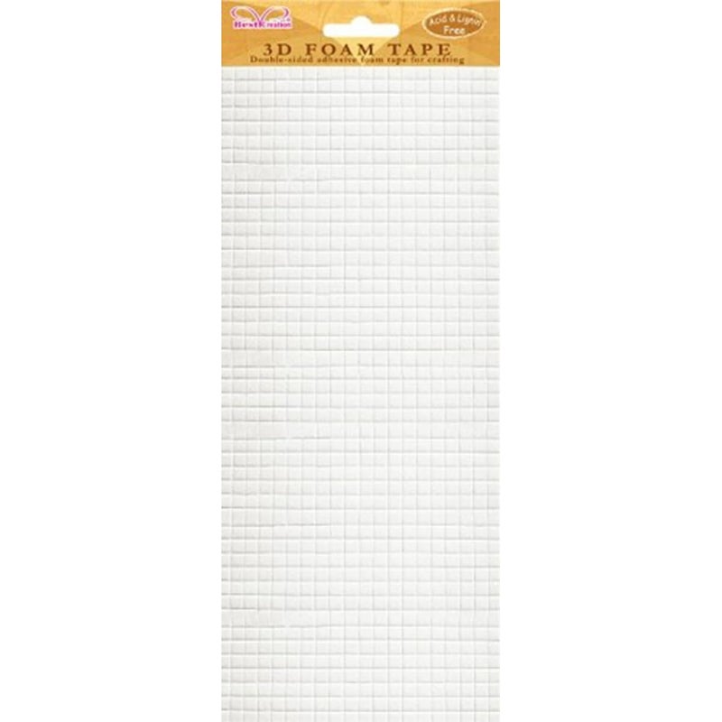 Best Creation Inc 3D Foam Adhesive Tape Small Squares - 1 Sheet of 940 Squares - Image 1